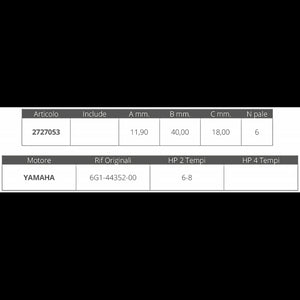 GIRANTE YAMAHA 2T 6-8 HP