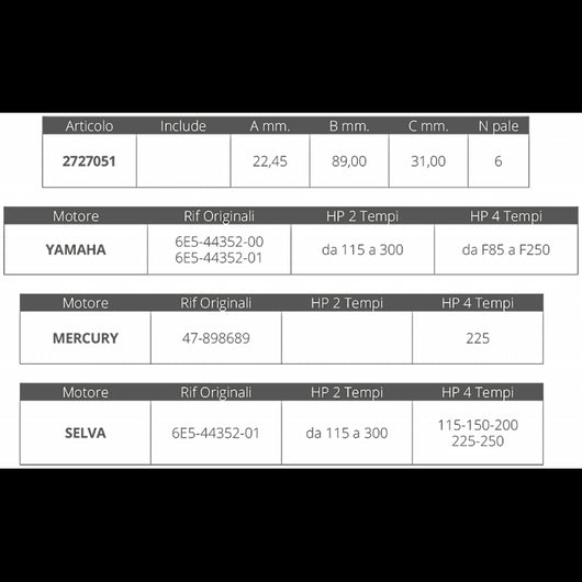 GIRANTE YAMAHA/MERCURY/SELVA 2/4T