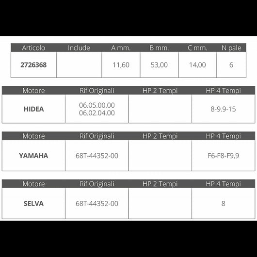 GIRANTE YAMAHA/SELVA 4T 6-8 HP