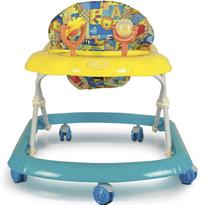 Girello Bambini Wizy Happy per Primi Passi con Chiusura Salvaspazio e Console Gioco -Blu