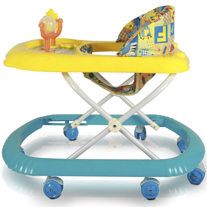 Girello Bambini Wizy Happy per Primi Passi con Chiusura Salvaspazio e Console Gioco -Blu