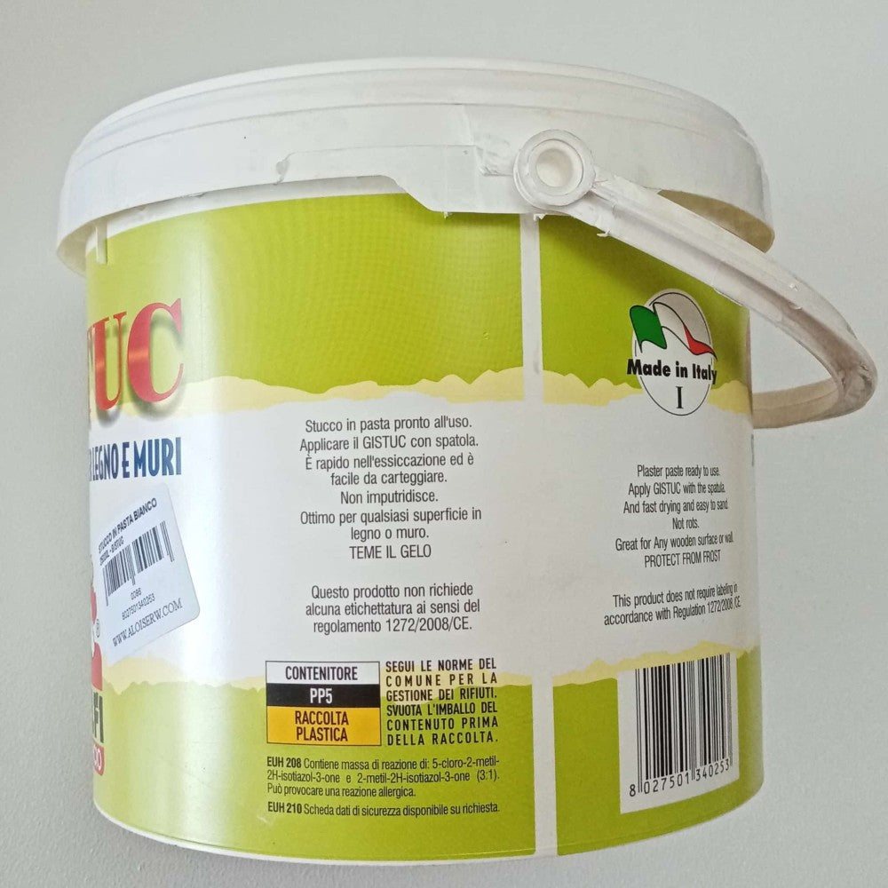 Gistuc 2,5lt stucco in pasta bianco per legno e muri