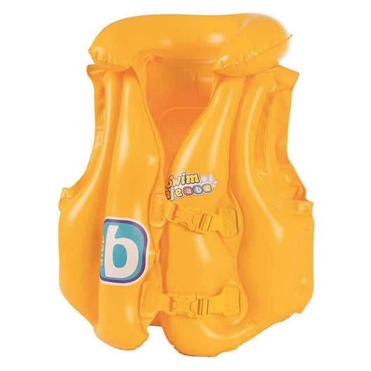 Trade Shop - Giubbotto Da Nuoto Gonfiabile Per Bambini Piccoli Galleggiamento 51x46cm Giallo 019948 -