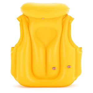 Trade Shop - Giubbotto Da Nuoto Gonfiabile Per Bambini Piccoli Galleggiamento 51x46cm Giallo 019948 -