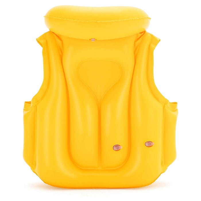 Trade Shop - Giubbotto Da Nuoto Gonfiabile Per Bambini Piccoli Galleggiamento 51x46cm Giallo 019948 -