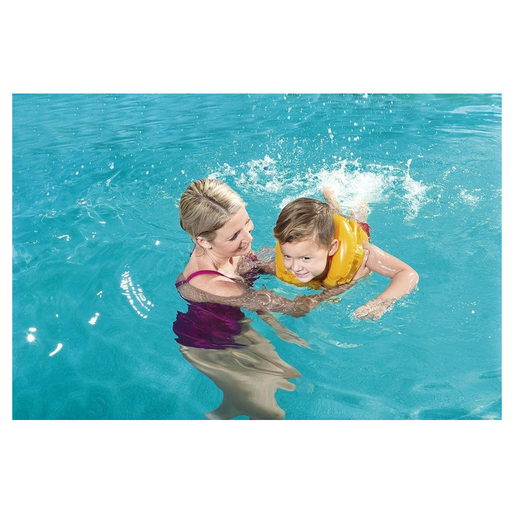 Trade Shop - Giubbotto Da Nuoto Gonfiabile Per Bambini Piccoli Galleggiamento 51x46cm Giallo 019948 -
