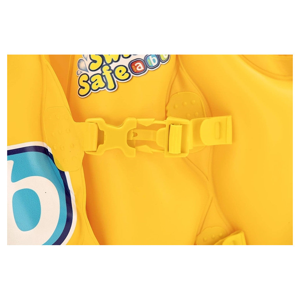 Trade Shop - Giubbotto Da Nuoto Gonfiabile Per Bambini Piccoli Galleggiamento 51x46cm Giallo 019948 -