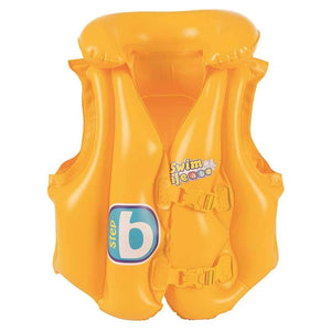 Trade Shop - Giubbotto Da Nuoto Gonfiabile Per Bambini Piccoli Galleggiamento 51x46cm Giallo 019948 -