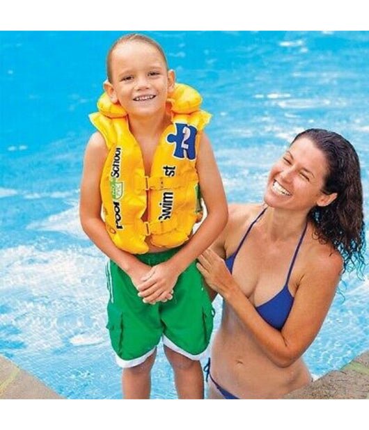 Trade Shop - Giubbotto Giubbino Pool School Salvagente Gonfiabile 50x47cm Bambini Nuoto 58660 -
