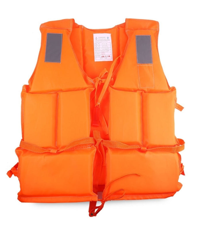 Giubbotto Salvataggio Arancione Con Fischietto Per Mare Scii Nautico Navigazione         