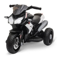 Moto Elettrica per Bambini 3-5 Anni Max. 25kg con Luci, Musica, Batteria 6V e Velocità 3km/h, 86x42x52 cm, Nero