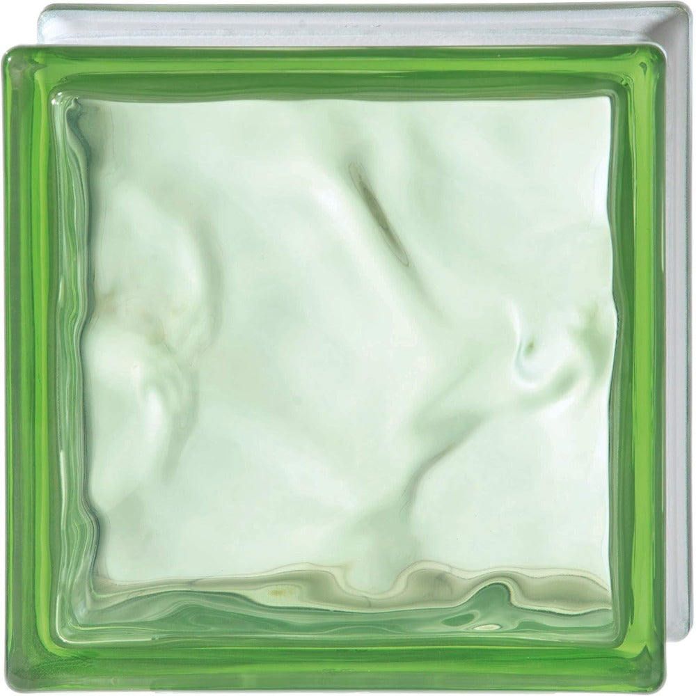 Vetromattone ondulato modello pure lime 190 x 190 x 80 mm confezione 6 pezzi