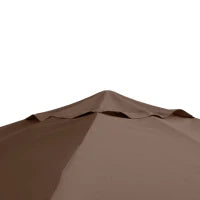 Tetto di Ricambio 3x3m, Telo Sostitutivo per Gazebo da Giardino in Poliestere con Foro di Ventilazione, Color caffè