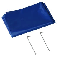 Ombrellone da Spiaggia con Tenda Integrata, in Metallo e Poliestere, Ø220x220 cm, Blu