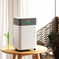 Deumidificatore d'aria 20L/giorno, silenzioso, con serbatoio d'acqua 4,5L, 30,5x23,5x49,5cm, Bianco