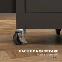 Carrello Cucina con Cassetto, Armadietto Regolabile e Portasciugamani, in Legno, 67x48x86.5 cm, Nero e Rovere
