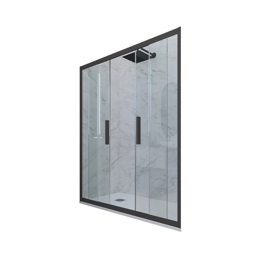 Porta doccia scorrevole 120 CM H 200 Vetro Trasparente Profilo Antracite mod. Glam