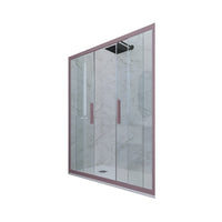 Porta doccia scorrevole 150 CM H 200 Vetro Trasparente Profilo Lavanda mod. Glam