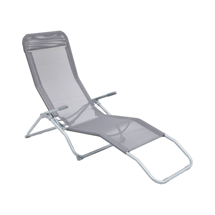 Set di 2 lettini prendisole in textilene 2 posizioni, antracite