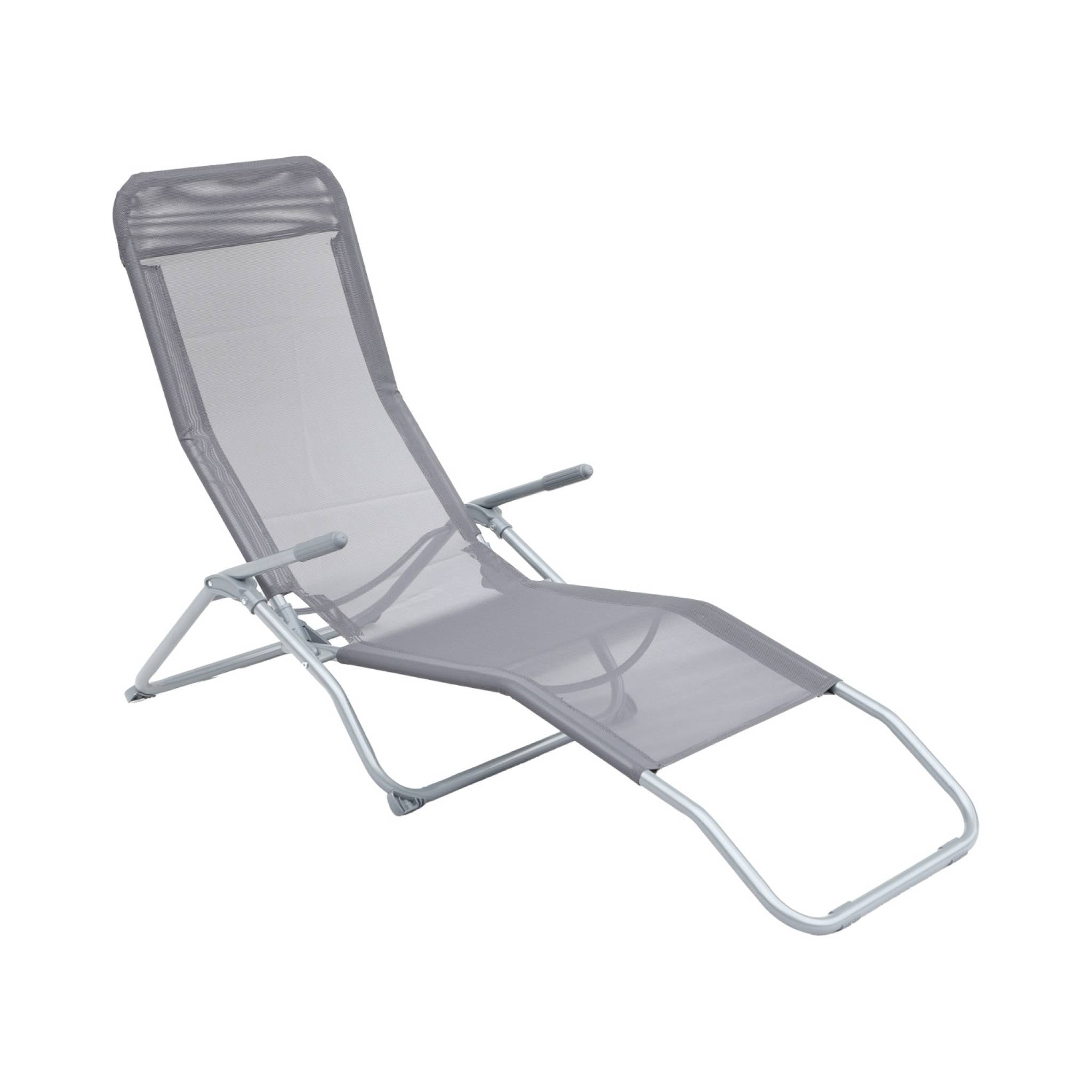 Set di 2 lettini prendisole in textilene 2 posizioni, antracite