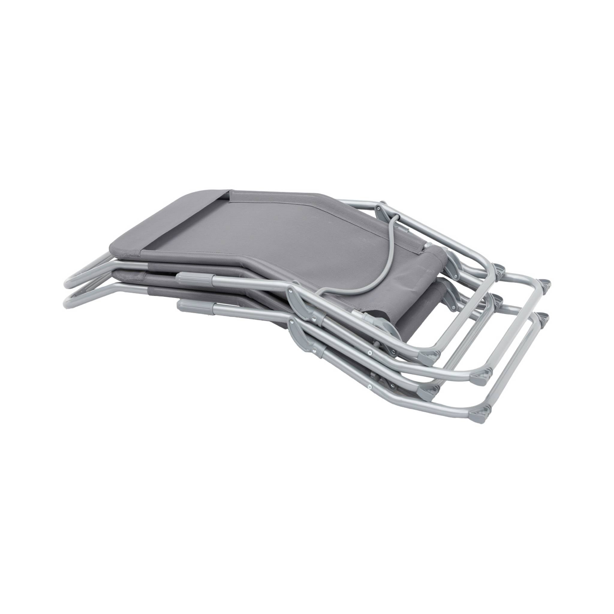 Set di 2 lettini prendisole in textilene 2 posizioni, antracite