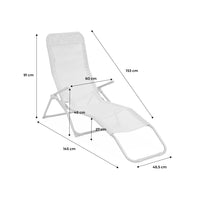 Set di 2 lettini prendisole in textilene 2 posizioni, grigio bruno