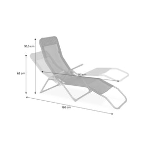 Lettino prendisole pieghevole in textilene a 2 posizioni, set di 4,