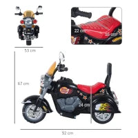 Mini Moto Elettrica per Bambini da 37-72 Mesi 3 Ruote Batteria 6V PP Ferro, Velocità 2.5KM/h, 92×53×67cm
