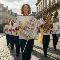 Glockenspiel regolabile in lunghezza da marcia in alluminio con maniglia regolabile-Kit di percussioni glockenspiel a 29 note per adulti Argento