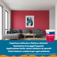 Pittura murale super lavabile coprente per interni popintenso *** formato 0,750 lt, colore- anguria pop, confezione 1
