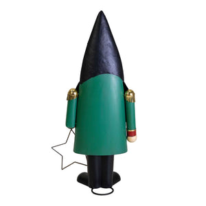 Gnomo metallo con stella nero cm 47,7x26,7h101,5