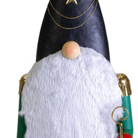 Gnomo metallo con stella nero cm 47,7x26,7h101,5