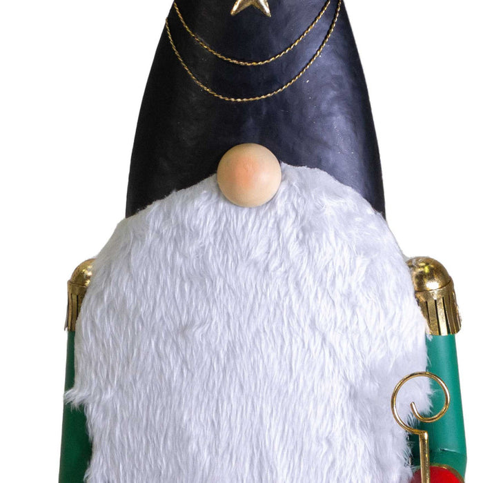 Gnomo metallo con stella nero cm 47,7x26,7h101,5