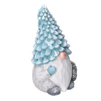 Gnomo resina azzurro seduto con led cm ø21,5h36,5