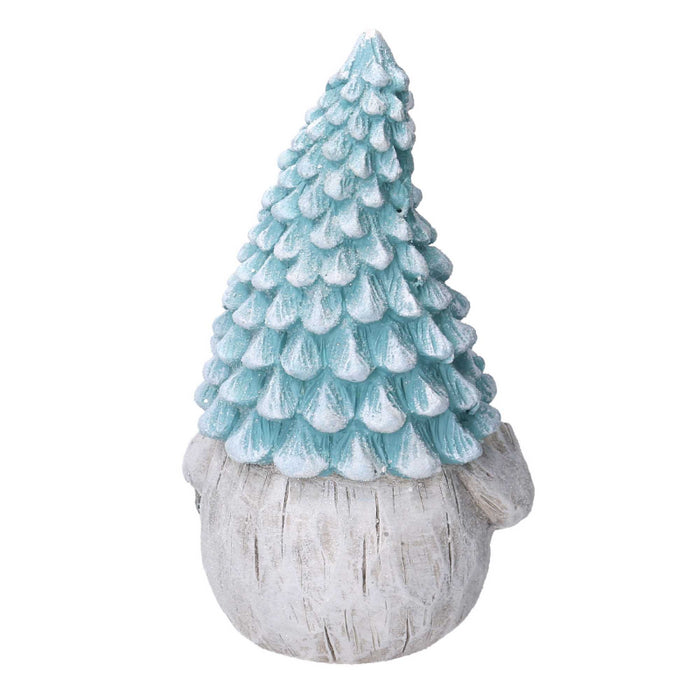 Gnomo resina azzurro seduto con led cm ø21,5h36,5