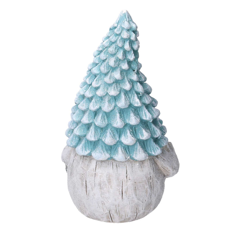 Gnomo resina azzurro seduto con led cm ø21,5h36,5