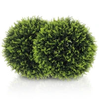 Set di 2 Piante Artificiali a Sfera con Foglie di Cedro per Casa e Giardino Ø45 cm, Verde