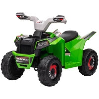 Quad per Bambini 18-36 Mesi in PP e Metallo, Velocità max 2.5 km/h, 70x41.5x48.5 cm, Verde Grigio e Nero