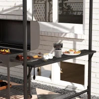 Gazebo da Barbecue, Resistente alle Intemperie, con Tasche Laterali, 277 x 149 x 230 cm, Khaki