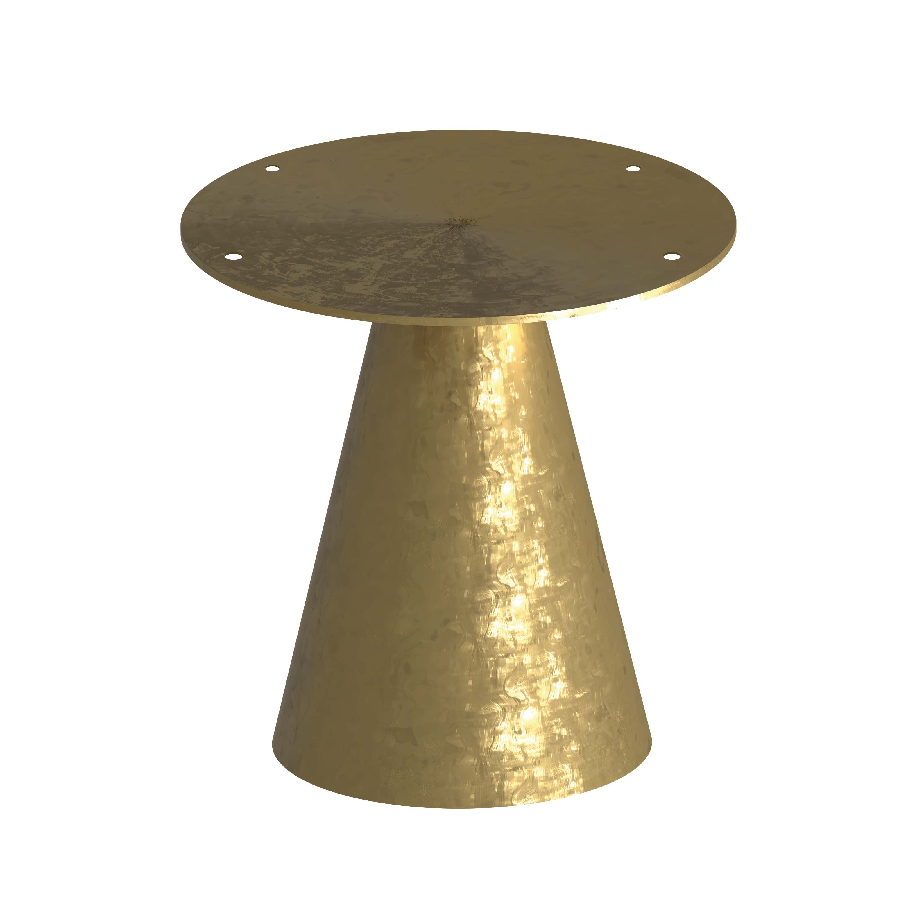 Artù - Base a cono per tavolo da pranzo rotondo, metallo colore ottone