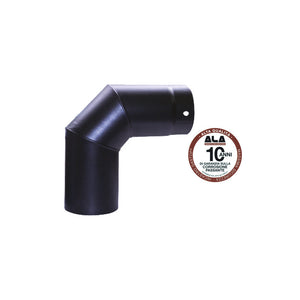 Gomito per stufe a legna 90° Ø15 cm – acciaio smaltato nero opaco – A.L.A.