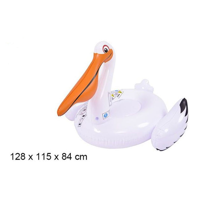 Trade Shop - Gonfiabile A Forma Di Pellicano Bianco Materasso Piscina Estate Mare 128x115x84cm 016143 -