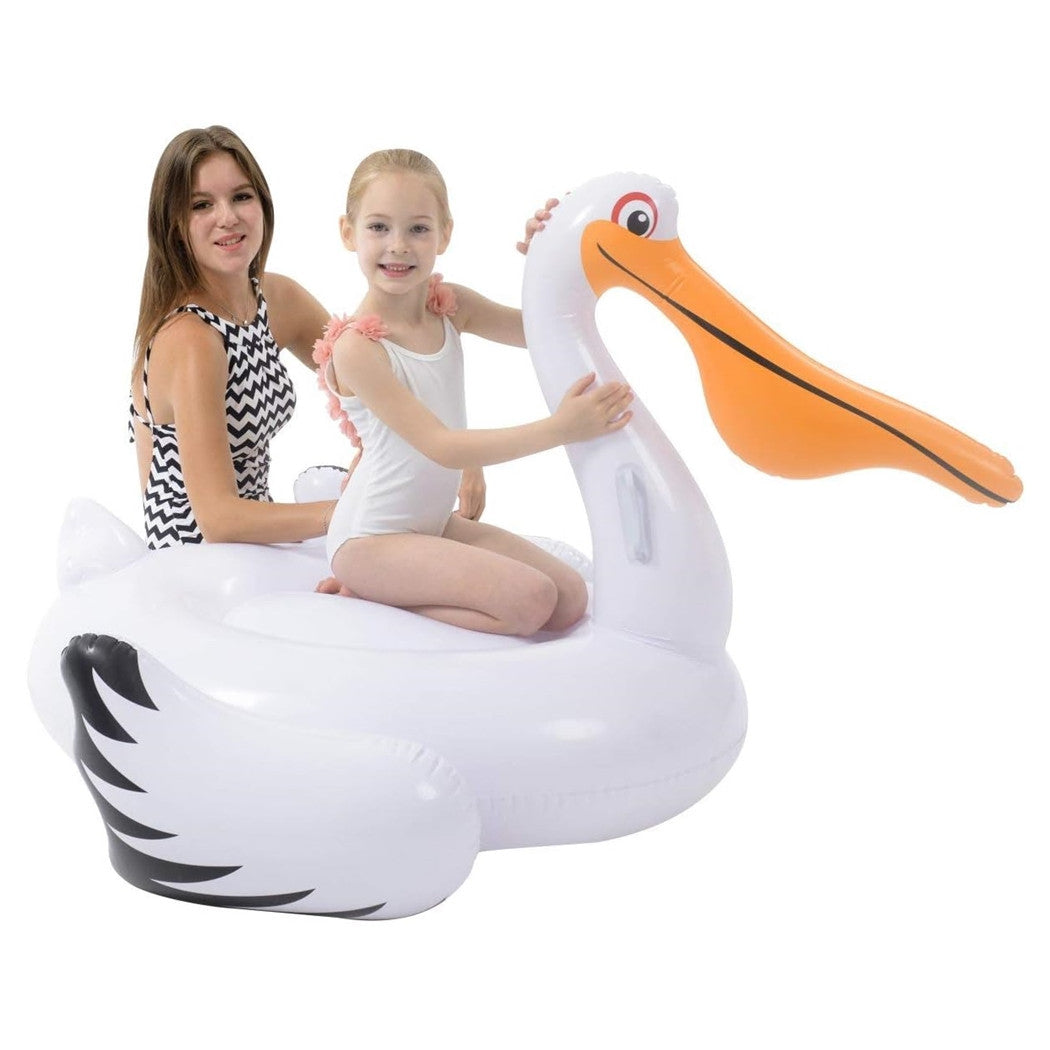 Trade Shop - Gonfiabile A Forma Di Pellicano Bianco Materasso Piscina Estate Mare 128x115x84cm 016143 -