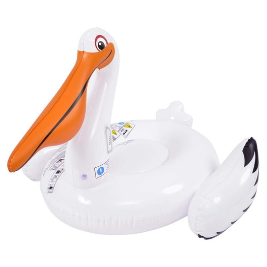 Trade Shop - Gonfiabile A Forma Di Pellicano Bianco Materasso Piscina Estate Mare 128x115x84cm 016143 -