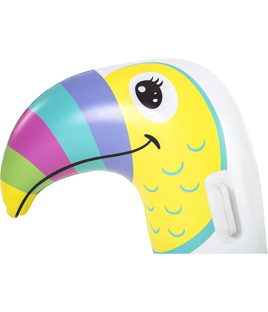 Gonfiabile A Forma Di Tucano Cavalcabile 173x91cm Per Bambini Con Maniglie 41437         