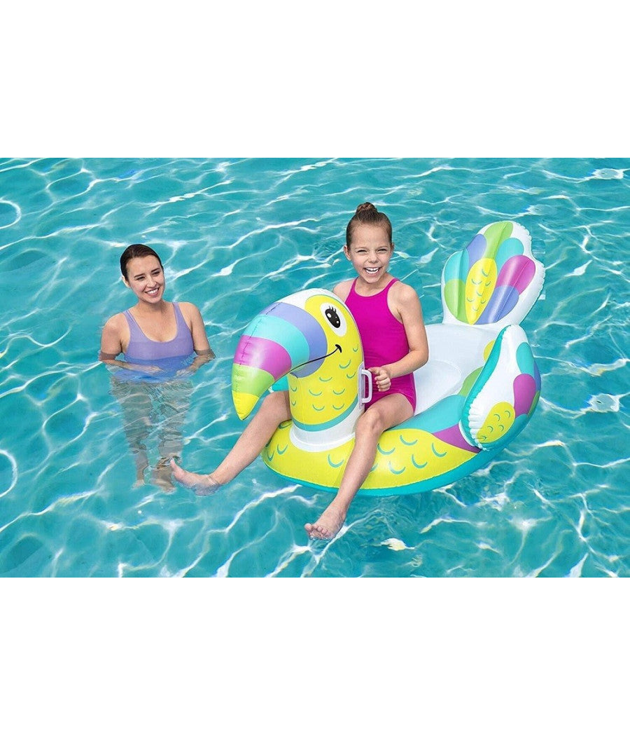 Gonfiabile A Forma Di Tucano Cavalcabile 173x91cm Per Bambini Con Maniglie 41437         