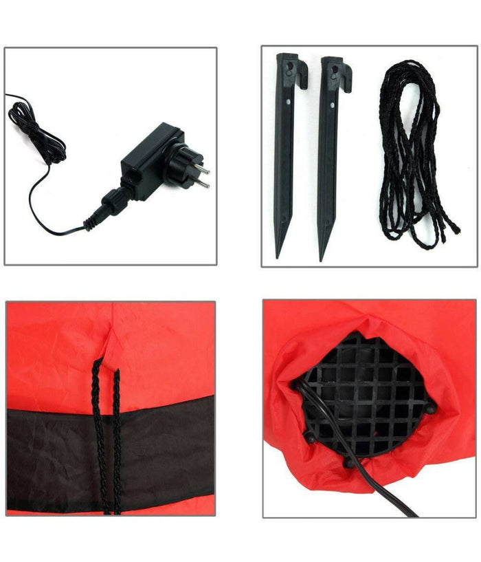 Gonfiabile Babbo Natale Seduto Con Illuminazione Led Altezza 120 Cm Per Esterno         