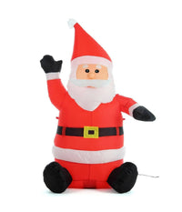 Gonfiabile Babbo Natale Seduto Con Illuminazione Led Altezza 120 Cm Per Esterno         