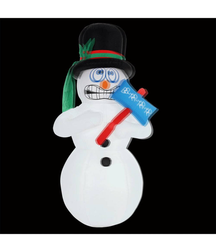 Gonfiabile Pupazzo Di Neve Vibrante 180 Cm Effetto Tremolio Con Led Per Esterno         