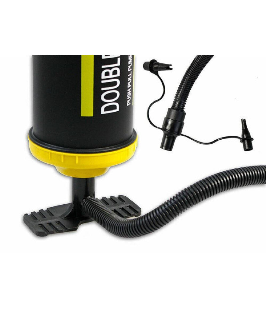 Gonfiatore Pompa Manuale 2x910cc 2 Beccucci 32 Cm Gonfiaggio Materassini 64331         